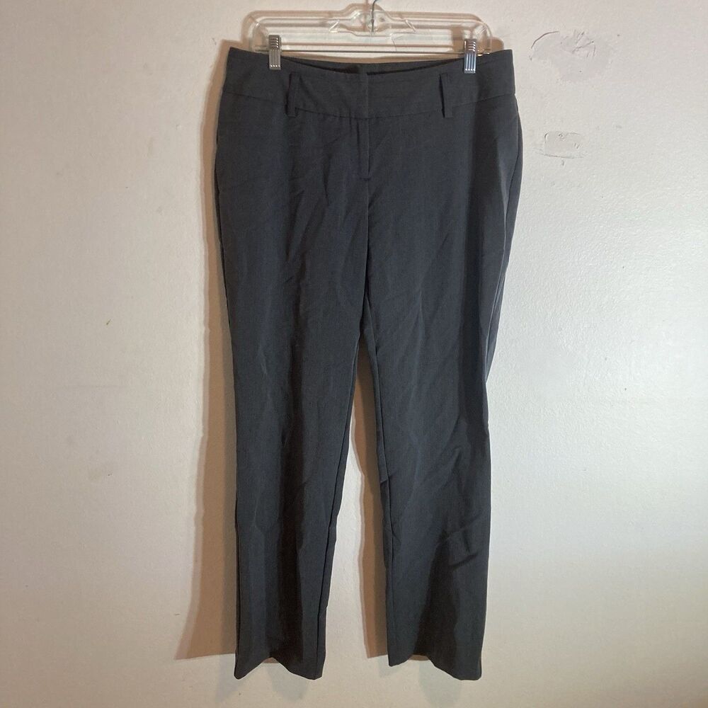 WORTHINGTON gray flat front curvy straight leg low rise pants 10